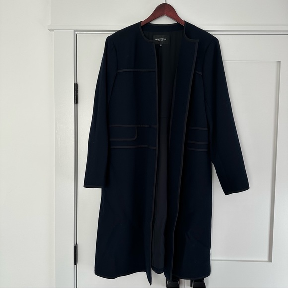 Like New! Lafayette 148 New York Navy Wool Coat - Picture 2 of 6